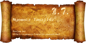 Nyemecz Tasziló névjegykártya